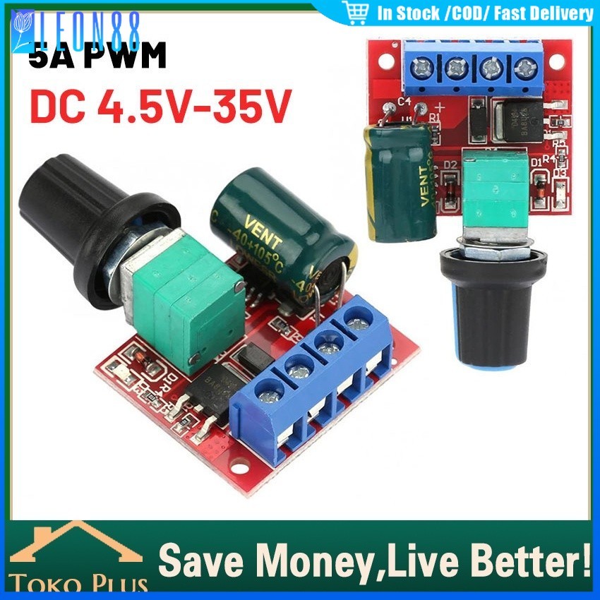 PWMเครื่องควบคุมความเร็วดิมเมอร์ DC 4.5-35V ปรับความเร็วมอเตอร์ dcกำลังขับ: 90W พร้อมส่งจากไทย