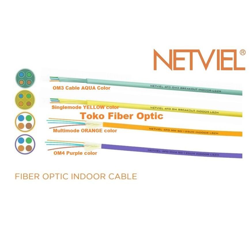 Netviel 8 Core Multimode บัฟเฟอร์แน่นในร่ม, 50/125um, OM3 AQUA