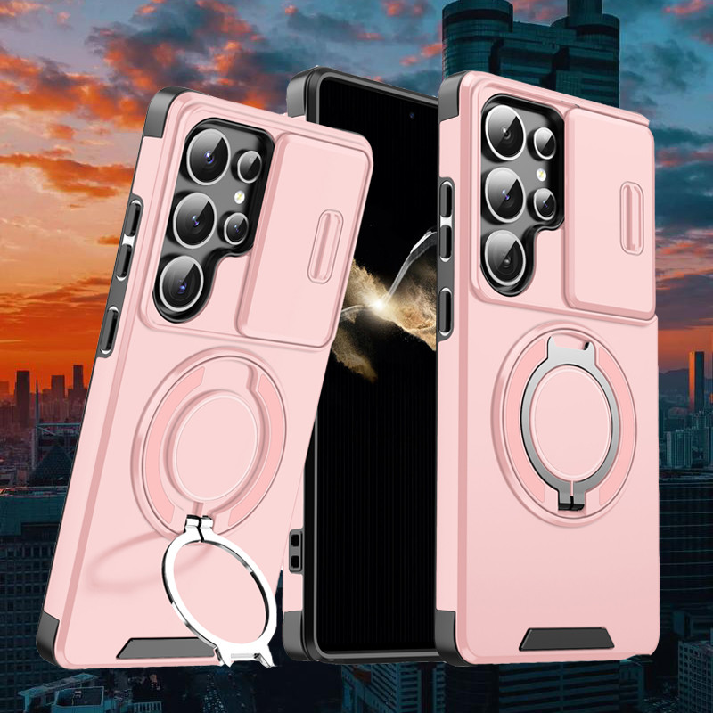 SAMSUNG เคสโทรศัพท์สําหรับ Samug S26 Edge/S26 S25 Ultra/S26 S25 Plus เกราะกันกระแทกสไลด์ปลอกแม่เหล็กสําหรับSamsung S25 S24FE/S24U/S24 +/S23U/S22Uแหวนฝาครอบโทรศัพท์