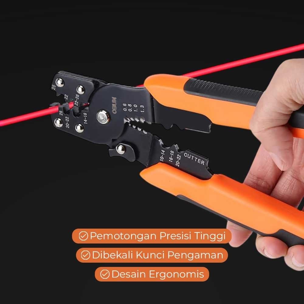 EZSHOPPING OBUN เครื่องตัดลวดไฟฟ้ามัลติฟังก์ชั่น Crimp Strip - LJP-6629| |