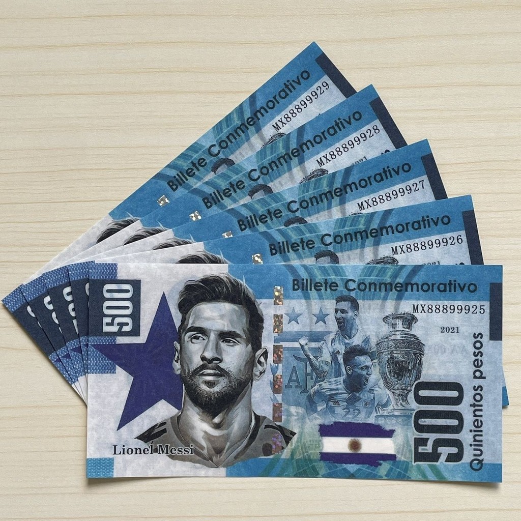 Argentina 500 Messi ที่ระลึกธนบัตรเชิงพาณิชย์ Piso World Cup เรืองแสง Anti-เคาน์เตอร์คอลเลกชันเหรียญประดับ Non-C#727