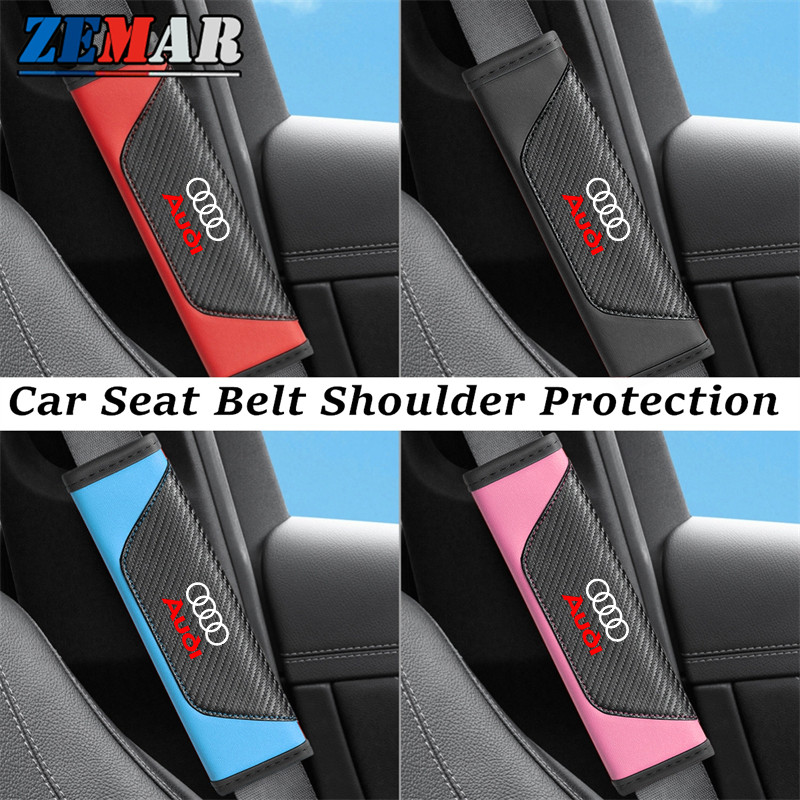 Audi เข็มขัดนิรภัยรถยนต์ป้องกันไหล่ รูปแบบคาร์บอนไฟเบอร์ เข็มขัดนิรภัยรถยนต์ไหล่ Audi A3 8l 8Y A1 Q5