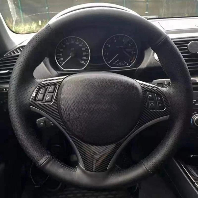 ที่หุ้มพวงมาลัยรถยนต์สีดําหนังเทียมสําหรับ BMW M Sport 3 Series E91 320i 325i 330i 335i M3 E90 E92 E