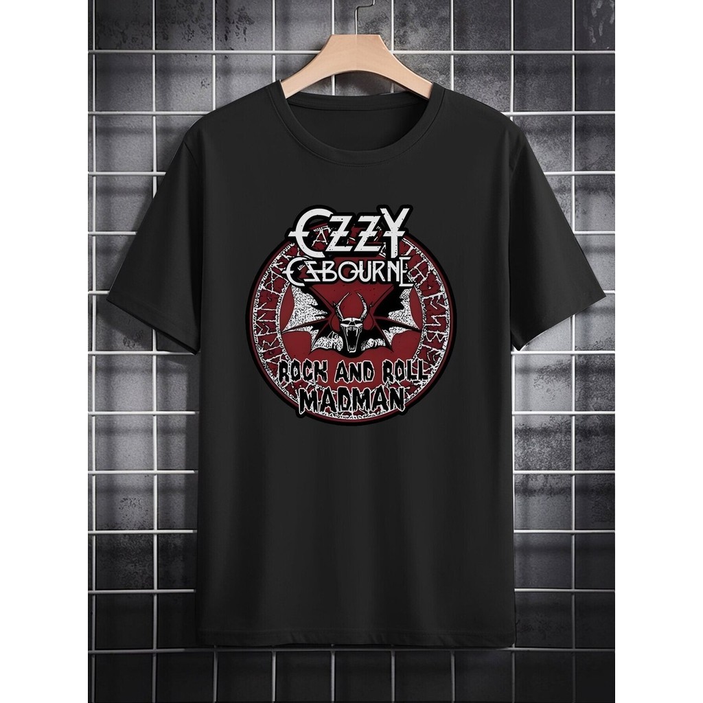 เสื้อยืดพิมพ์ลого OZZY OSBOURNE ทำจากผ้าฝ้ายแท้ระบายอากาศ