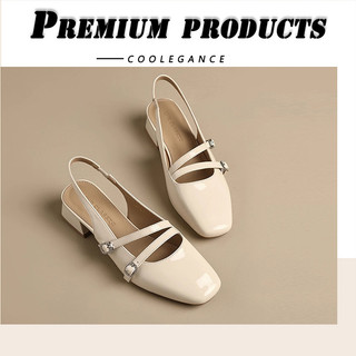 [Size35-42] Korean Elegant 2 inch low heels sandals for women parisian sandals with Office Workplace
