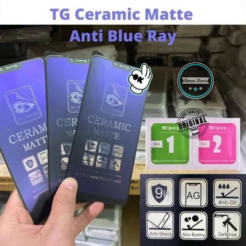 TEMPRED GLASS BLUE MATTE CERAMIC SAMSUNG A05 J2 J3 J5 J7 PRO J4+ J6+ J2 J7 PRIME J3 (2016) J4 PRIME 