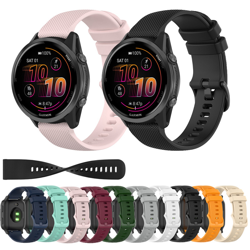 สายซิลิโคนสำหรับ Garmin Forerunner 265 265s 255 55 158 165 Music 570 สายรัดข้อมือที่สามารถเปลี่ยนได้
