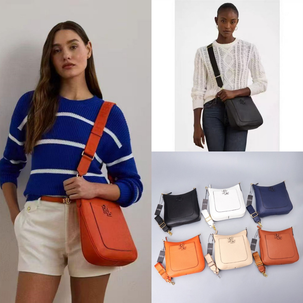 2025 New Women RL Pebbled Leather Crossbody Tote Bag