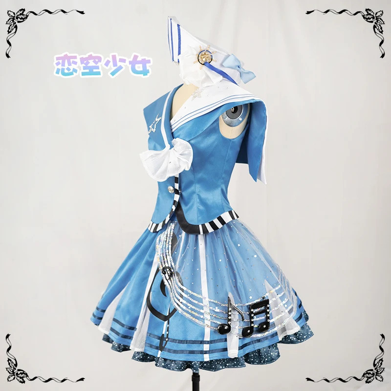 QY Game Reverse:1999 Bkornblume Cosplay Costume Dress Stockings Gloves Hat Set for Woman Girls