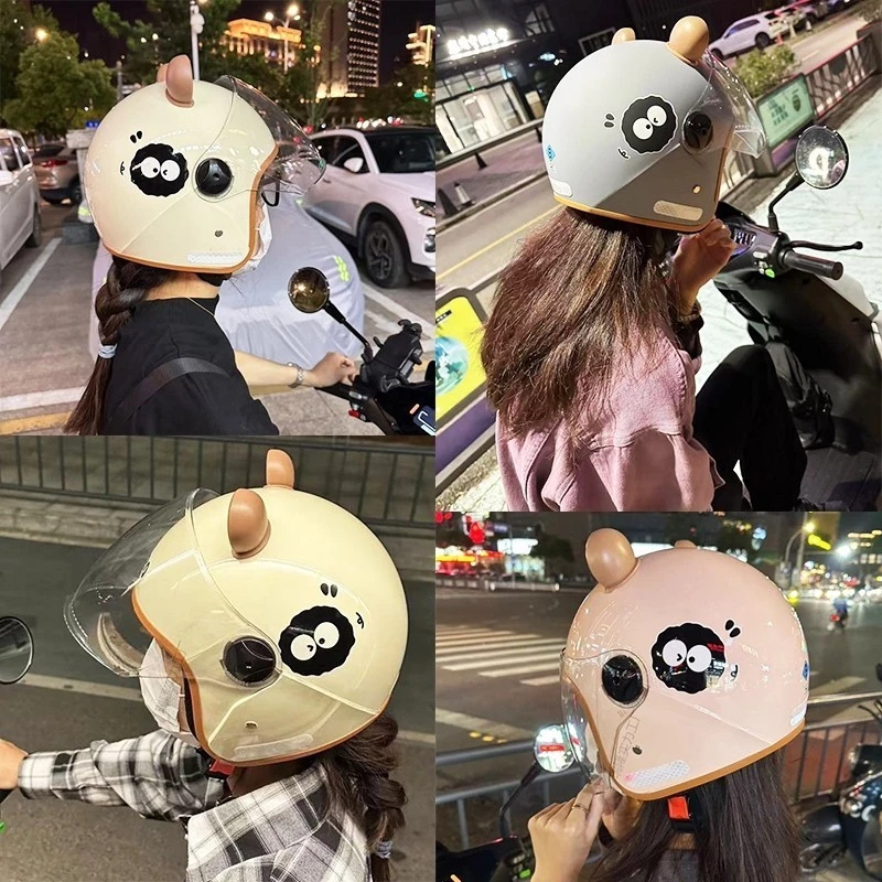 ABS+EPS หมวกกันน็อค 🛵รูปแบบการ์ตูน หมวกกันน็อคสตรี หมวกกันน็อคเต็มใบ กันหมอก ทนต่อการสึกหรหมวกกันน็อค ป้องกันหมอก HD thumbnail 10