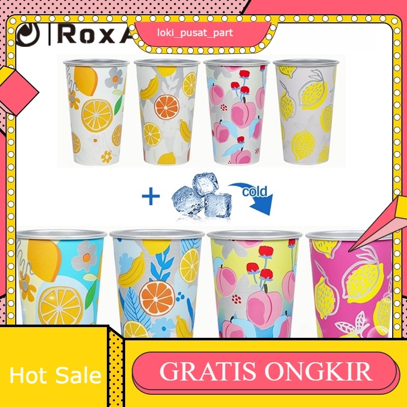 RoxArt Tumbler ถ้วยเปลี่ยนสีเปลี่ยนสีถ้วยนํากลับมาใช้ใหม่สแตนเลส 450ML