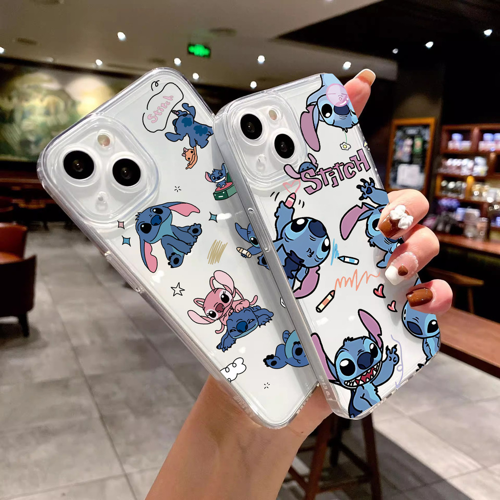 น่ารัก Stitch Angel วาดสําหรับ OPPO Reno 14 Pro 5G 14f 13f 13 A5 PRO A5X A5 5G 14PRO shell ซิลิโคนนุ่มใส - รูปที่ 5