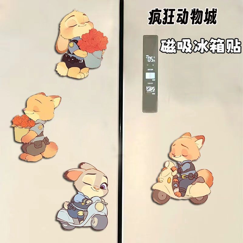 Crazy Zootopia รุ่น Q รอบ high-value อะคริลิคตู้เย็นสติกเกอร์แม่เหล็กการ์ตูน home d Zhiheng动物城Q版 hig
