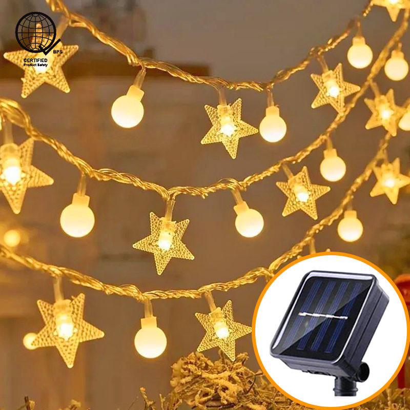 Ligyetor Star String Lights Raya Fairy Lights ตกแต่งสําหรับ Mubarak Party มุสลิม Eid ตกแต่ง Light