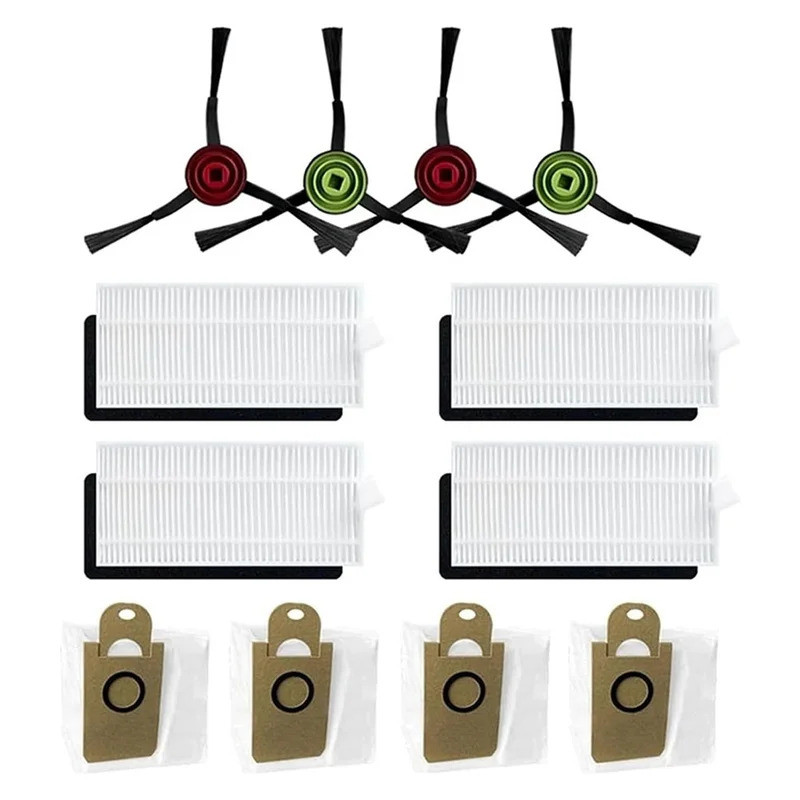 แปรงข้างเครื่องดูดฝุ่นหุ่นยนต์, กรอง, ถุงเก็บฝุ่นสําหรับอุปกรณ์เสริมสําหรับเปลี่ยน Ilife T10S