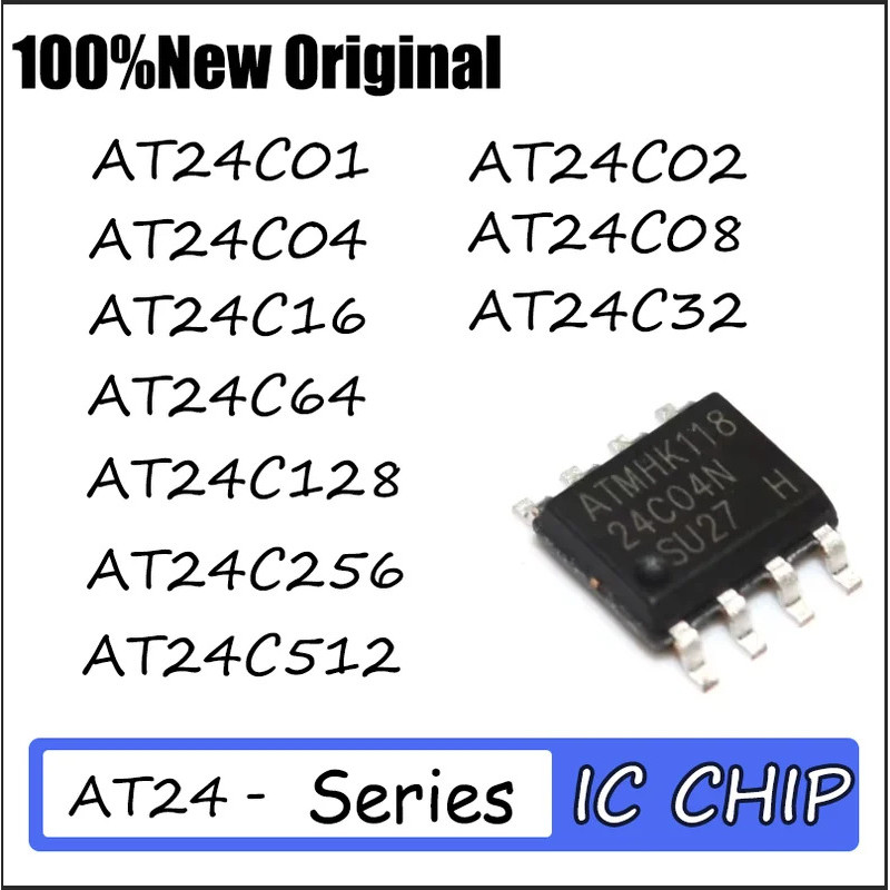 1-5PCS AT24C01 24C02 24C04 24C08 24C16 24C032 24C64 24C128 24C256 24C0512 sop-8 ชิปic