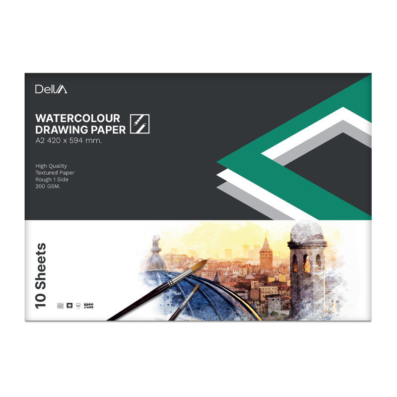 Delva กระดาษวาดเขียน A2 200แกรม ผิวหยาบ