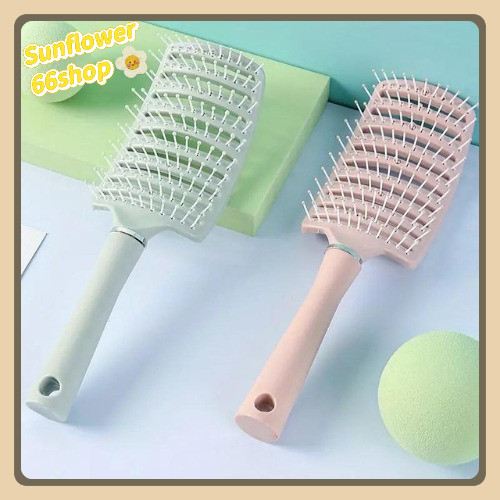 Sunflower66 แปรงหวีผม ทรงโค้ง ทนความร้อน จัดแต่งทรงผม ถนอมเส้นผมและรากผม รุ่นใหม่