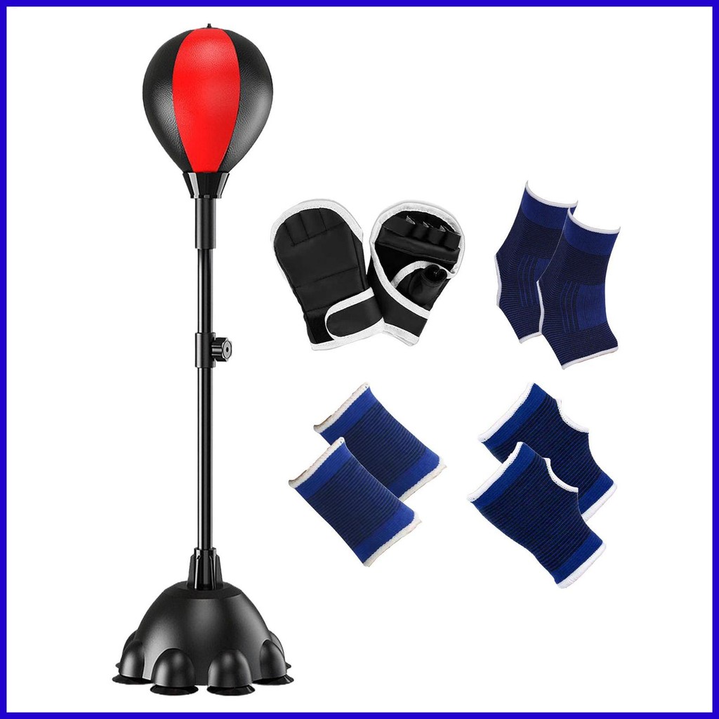 กระเป๋าความเร็วชกมวยลูกบอลความเร็วปรับความสูงได้พร้อมขาตั้งเป้าหมายอุปกรณ์ลูกบอล Reflex Training สํา