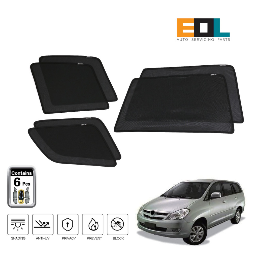 SHENGGE รถ Fit Sunshade สําหรับ TOYOTA INNOVA 2005-2014 ชุด (6 ชิ้น) Pelindung Matahari Kereta SHENG