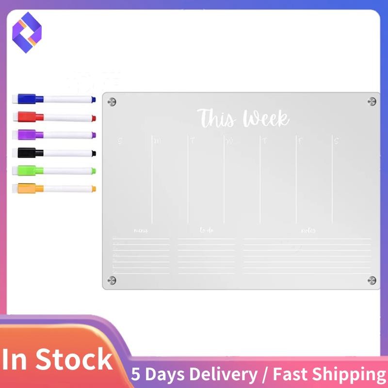 Planner Weekly Clear Magnetic Calendar Board Weekly Plan Notepad Magnetic ตู้เย็นสติกเกอร์, L-WEEK ต