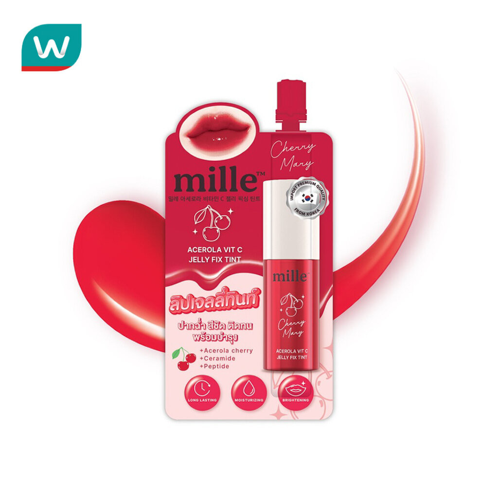 Mille มิลเล่ อะเซโรลา วิต ซี เจลลี่ ฟิกซ์ ทินท์ 3ก. 01 เชอร์รี่ แมรี่