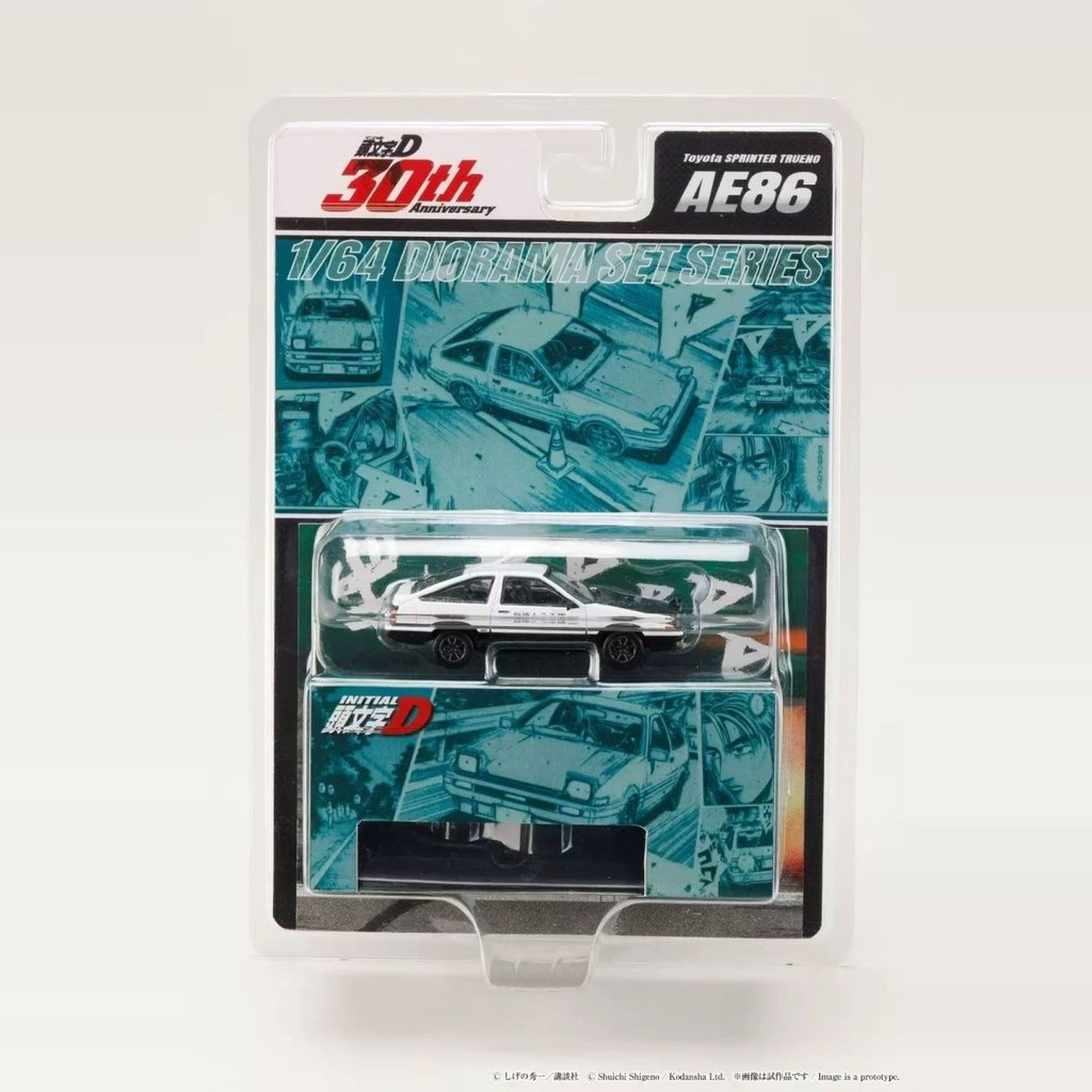 พร้อมสต็อก Hobby Japan 1: 64 Toyota AE86 Initial D 30th Anniversary Hanging Card Alloy Car Model