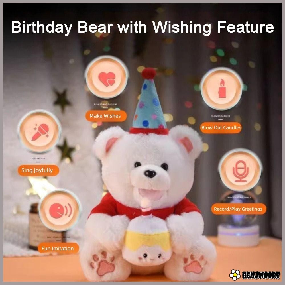 BENJMOORE Interactive Huggy Cat, Interactive Function Plush ตุ๊กตาไฟฟ้าที่สมจริง,ไฟฟ้าพูดคุณสมบัติจํ