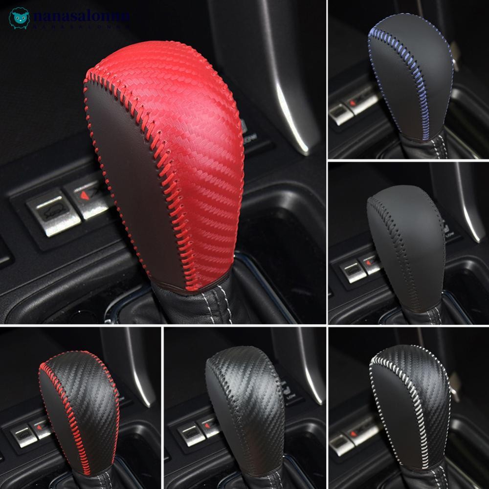 NANASALONNN รถ PU หนังคาร์บอนไฟเบอร์เกียร์ Shift Knob Cover Handball Trim สําหรับ Subaru Forester 13
