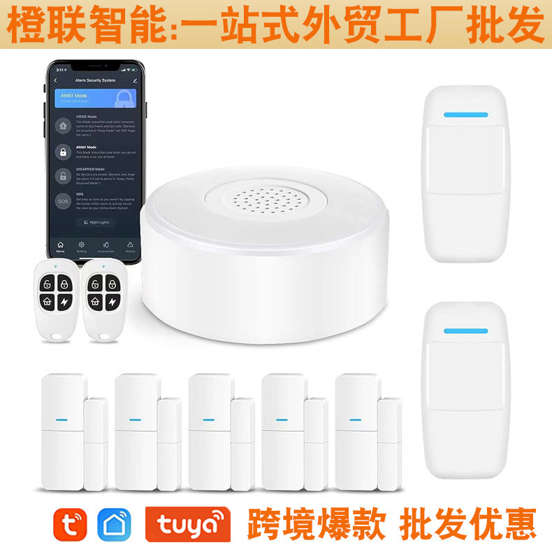 跨境工厂涂鸦智能WiFi家用警报器手机远程遥控433无线声光警报器