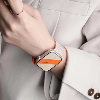 สายรัดซิลิโคนแม่เหล็ก for IWatch Apple Watch Ultra/SE 3 2 Series 11 10 9 8 7 6 5 4 3 Se 2 49มม. 46 45 44 42 41 40 38มม.