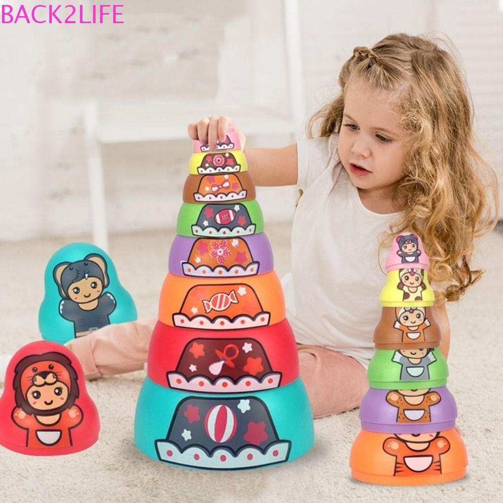Back2life ตุ๊กตารังรัสเซีย, 6 ชั้น 8 ชั้น Matryoshka ของเล่น, ของเล่นตุ๊กตามือสีของเล่น Figurines Collection Handmade Stacking ตุ๊กตาของขวัญวันเด็ก