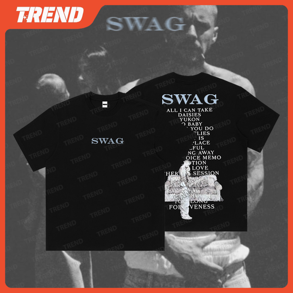Justin Bieber อัลบั้ม SWAG Merch ผ้าฝ้ายเสื้อยืด Vintage แฟชั่น Street หลวมพิมพ์แขนสั้น Unisex