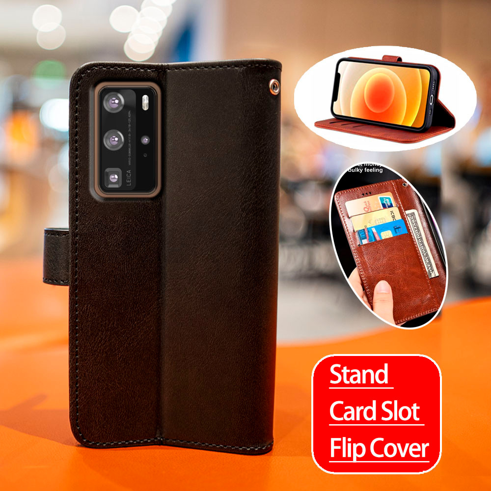 Huawei P40 Pro + Plus 5G ELS-N39 AN10 NX9 N0 AN00 TN00 ANA-AL00 NX9 LX4 กระเป๋าสตางค์หนัง Kickstand 