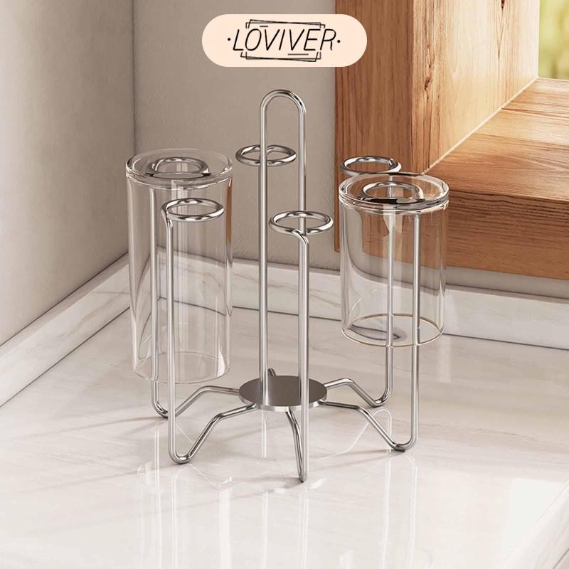 LOVIVER ที่วางแก้วกาแฟชั้นวางถ้วยน้ําถ้วยชาแบบพกพาชั้นเก็บของขาตั้งถ้วยแก้วสําหรับเคาน์เตอร์สํานักงานตู้ห้องนั่งเล่น