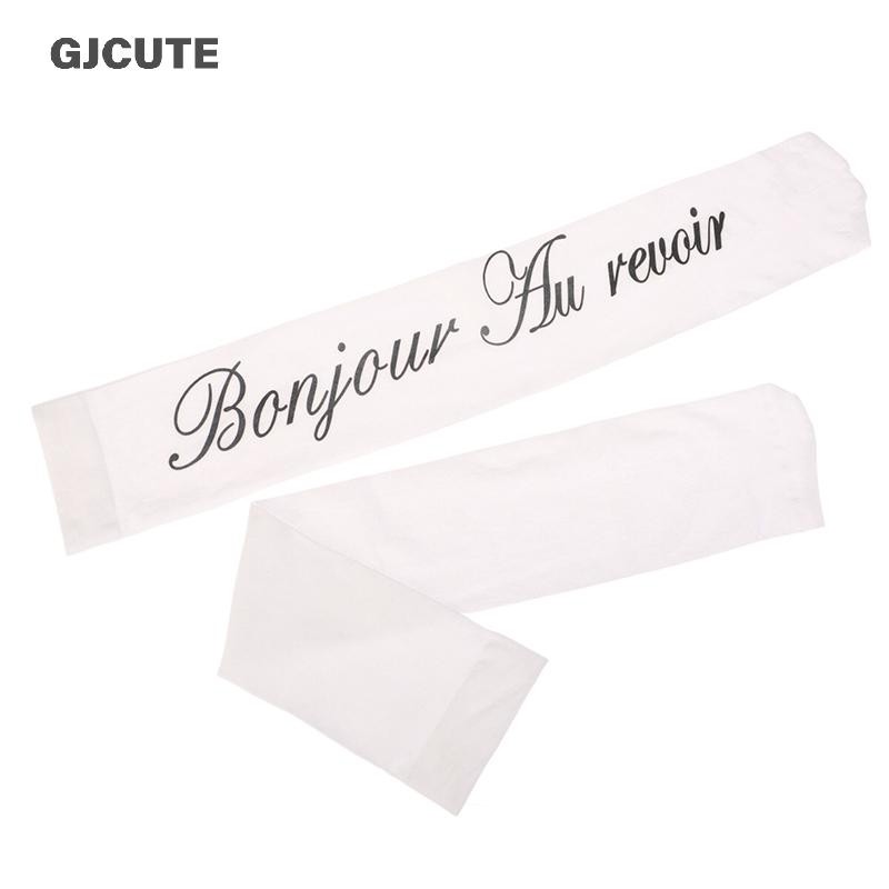 ถุงเท้ายาวแบบเข่าต้นขาสูง ลายกราฟฟิตี้สีขาว ในสไตล์ Kawaii Harajuku Y2K จาก GJCUTE