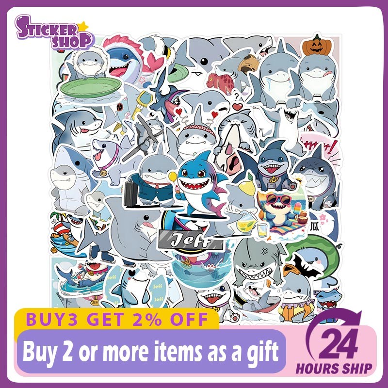 54PCS เกม Marvel Rivals Jeff the Lurker สติกเกอร์ฉลามน่ารัก Decals กันน้ํา DIY แล็ปท็อปสติกเกอร์