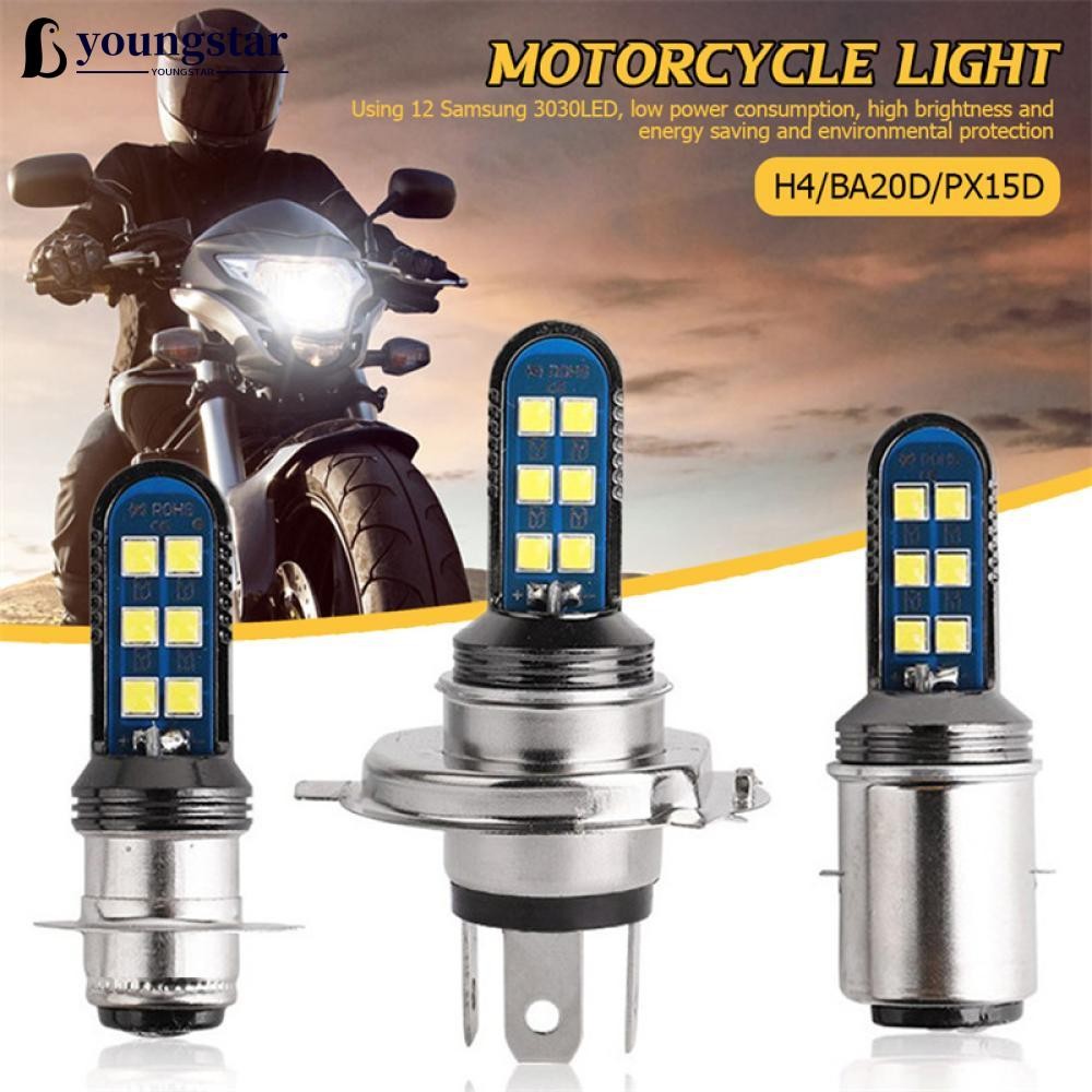 YOUNGSTAR รถจักรยานยนต์ 12V 12 SMD หลอดไฟ H4 BA20D PX15D LED Hi Lo H6 BA20D หัวโคมไฟ M2V2