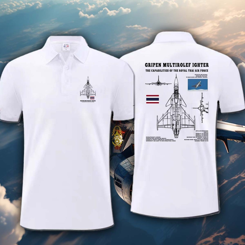 เสื้อโปโล ไทยนี้รักสงบ F-16printed ผ้าCotton มีสองสี ทั้งทรงปกติแล polo shirt ผ้าCotton 100% ใส่ได้ 