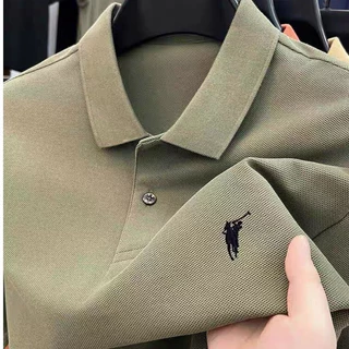 Becoolman🍃 เสื้อโปโลผู้ชายคอปกลำลอง แขนสั้นปักลายรุ่นใหม่ เสื้อยืดเข้ารูปใส่แล้วดูผอม มีให้เลือก3สี