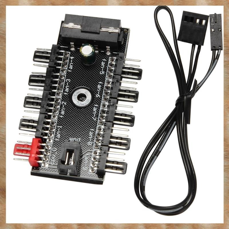 [KYG] 10 พอร์ต PC Chassis Fan Hub CPU Cooling HUB 12V 4 Pin Fan PWM Hub Molex Controller