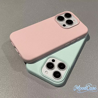 เคสไอโฟน 15 สำหรับ iPhone 12 13 11 16 Pro Max X XR XS Max 8 7 15 16 Plus 16 15 Pro ปกหนังเนื้อสัมผัสสีสดคลาสสิกเรียบง่าย