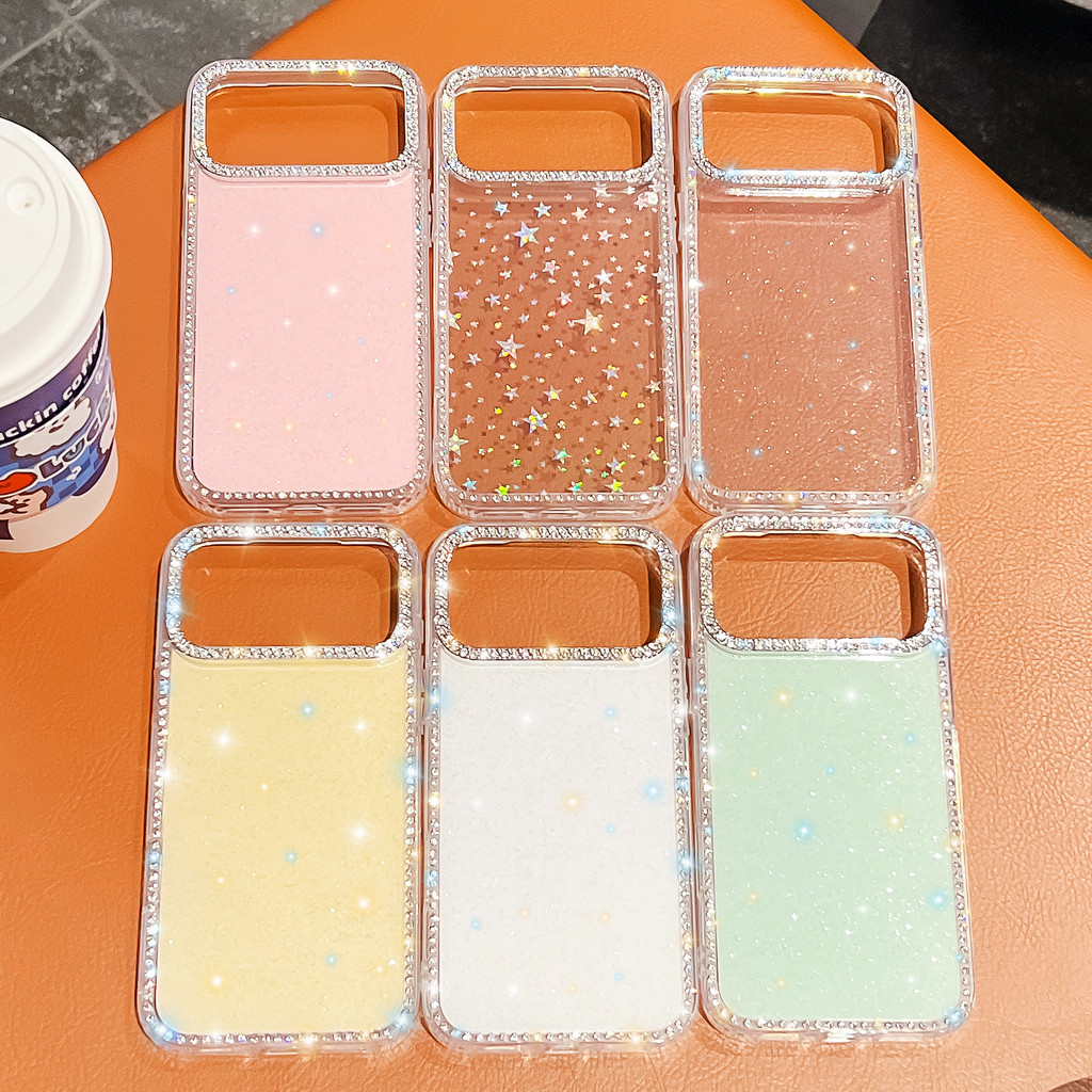 [ใหม่] Flash Diamond IMD Series เคส iPhone IMD Craft Frame Diamond สําหรับ iPhone 14 16 15 17 Pro Max 16e