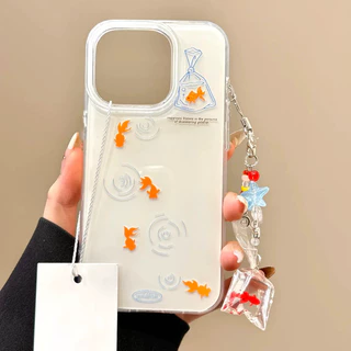 เคสไอโฟน 17 สำหรับ iPhone 16 15 13 11 14 12 Pro Max 16 Plus 14 Plus 15 Plus ปลาทอสดสดใหม่ที่หรูหราปก IMD ใหม่