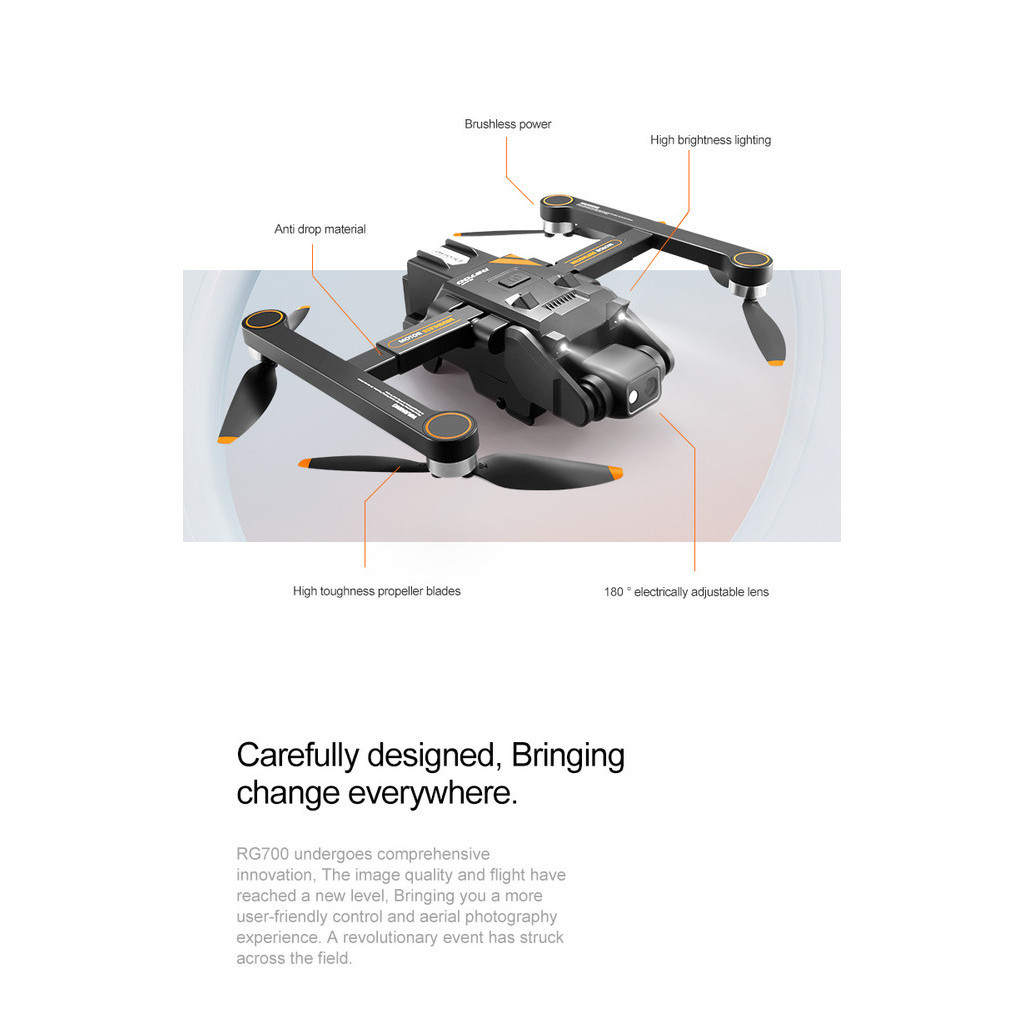 โดรมบังคับ Drone RG700PRO หลีกเลี่ยงอุปสรรคถ่ายภาพทางอากาศกล้องคู่ GPS กลับเครื่องบินมอเตอร์ไร้แปรง