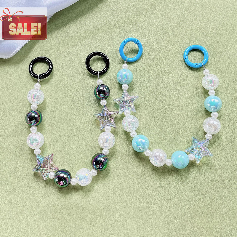 Bl สีสัน Star ลูกปัดโทรศัพท์มือถือ Lanyard Anti-Lost โทรศัพท์พวงกุญแจถ้วยน้ําจี้หูฟังกระเป๋ากล้อง Ch A