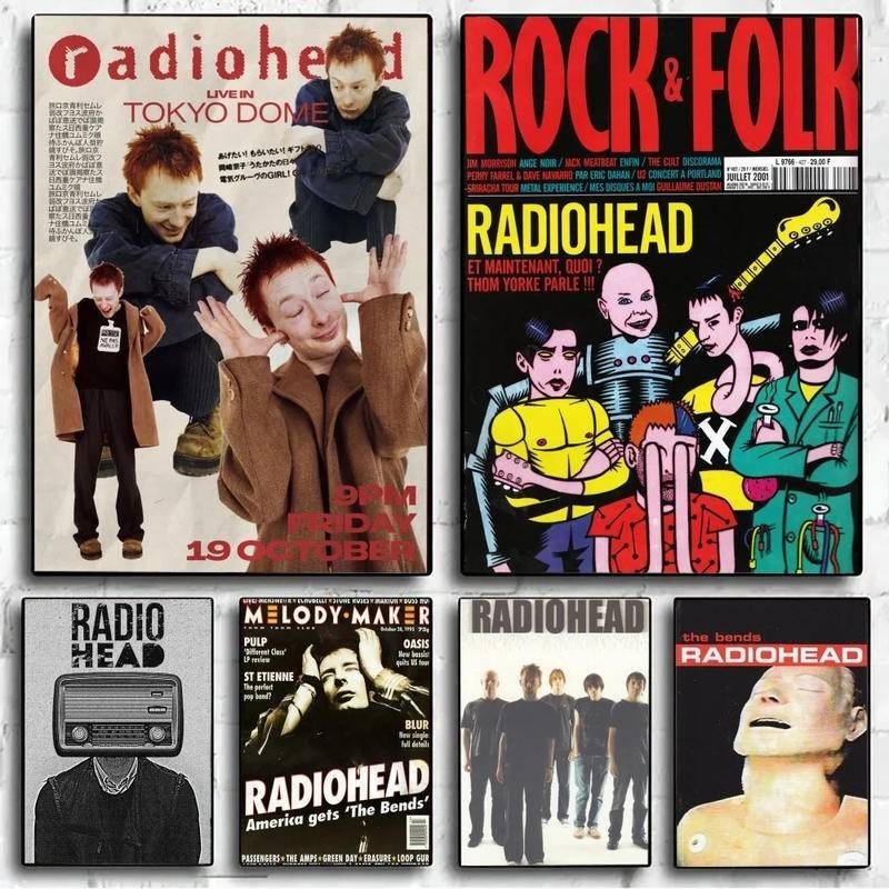 Vintage Rock Band ตัวอักษรวิทยุโปสเตอร์ไม่มีกรอบโปสเตอร์บาร์กระดาษภาพวาดห้องนอน Study