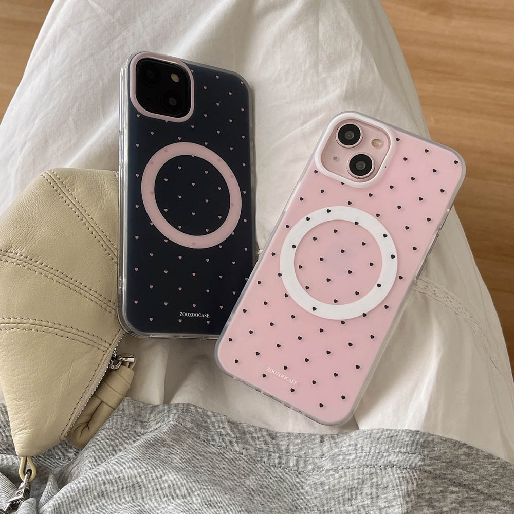 ปลอกปกแข็งเข้ากันได้กับiphone 12 12Pro 12ProMax 13 13Pro 13ProMax 14 14Pro 14ProMax 15 15Pro 15ProMaxสีชมพูรักรูปแบบแม่เหล็กกรณี