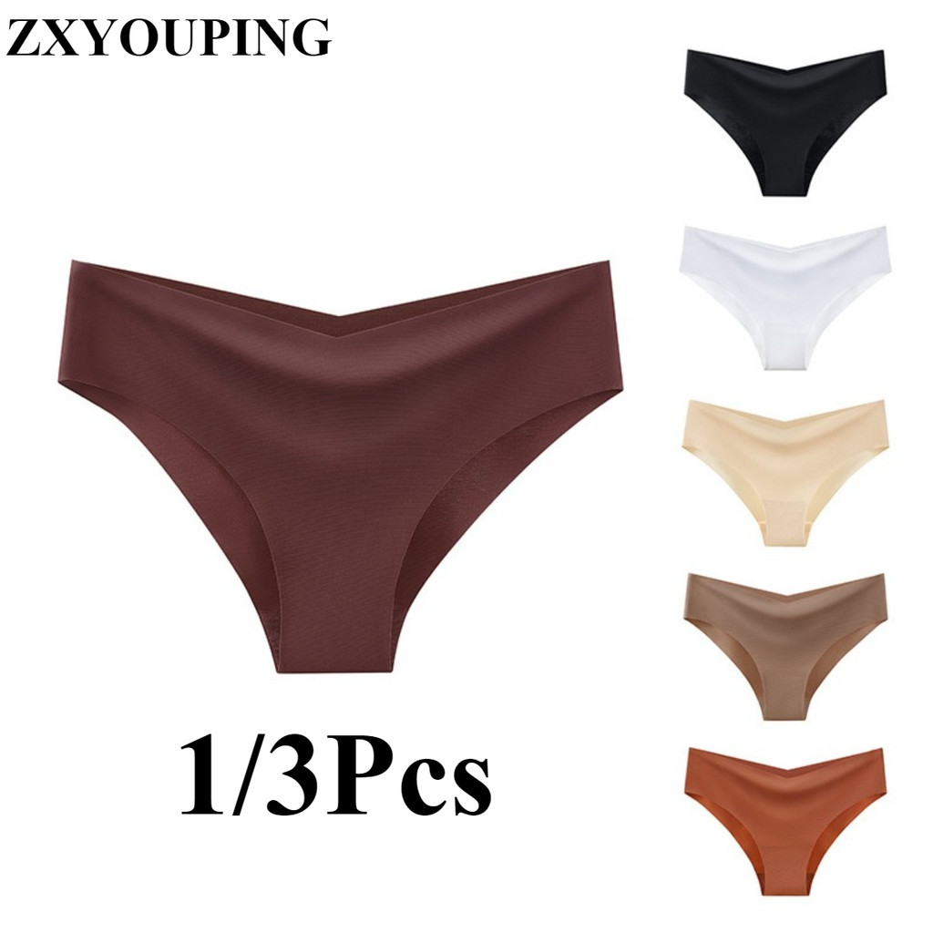 Zxyouping 1/3 ชิ้น โวลต์ รูปกลางเอวกางเกงสําหรับสตรีไม่มีรอยต่อกางเกงสบาย ระบายอากาศได้ ที่มองไม่เห็นชุดชั้นใน