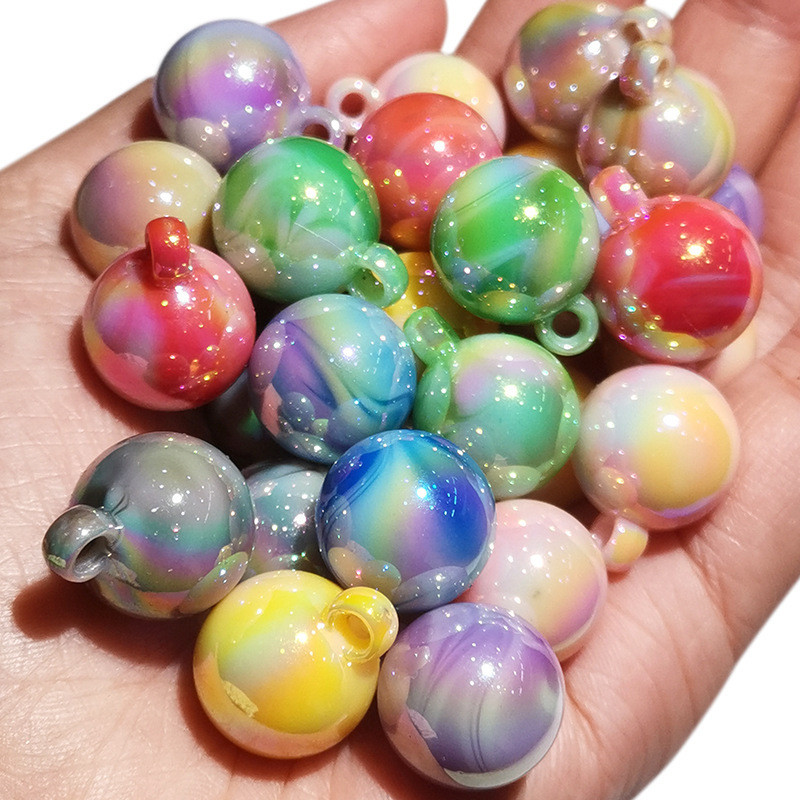 16 มม.สองสี Alps uv Plated AB สีสันแขวนรอบลูกปัด DIY Handmade โทรศัพท์มือถือโซ่รถแขวนประดับด้วยลูกปัดวัสดุ